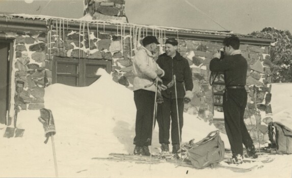 Three men at Cleve Cole Lodge