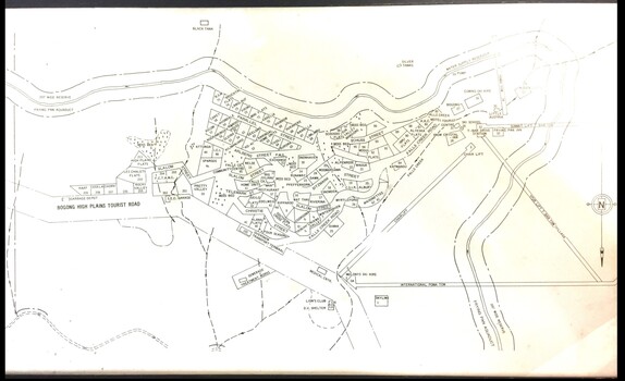 Framed  SIte Map Falls Creek mid 1970s