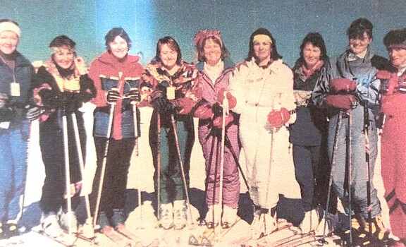 Photo of 9 women including Mim Sodergren