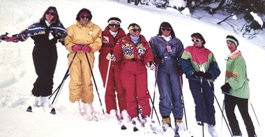 Mim Sodergren with members of the Women's program in 1986