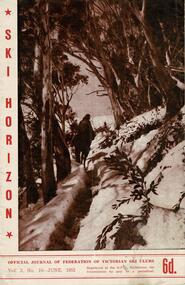 Rider on horseback in snow covered landscape.