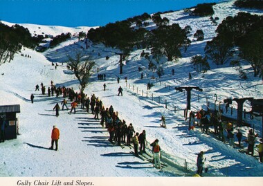 Postcard showing Gully Chair Lift