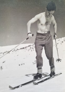 Frank May descending the slope