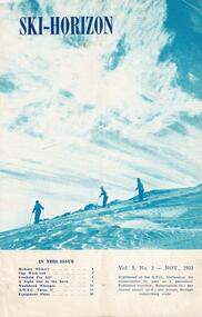 Three skiers on a slope beneath cloudy skies.