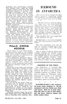 Explanation of access to Falls Creek