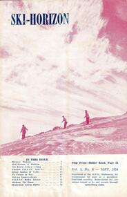 Three skiers on a slope beneath cloudy skies.