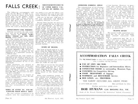 Details of procedures to be followed at Falls Creek.