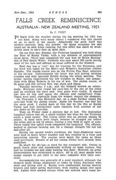 Falls Creek Reminiscence - Australia - New Zealand Meeting 1951