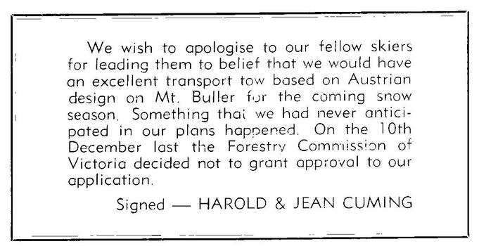 Apology from Harold and Jean Cuming