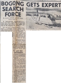 News article - Bogong gets expert search Force