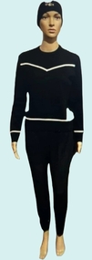 Women's Black and White Ski Wear 1970s