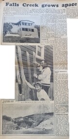 Newspaper item Falls Creek with image of Skippy and Toni St. Elmo