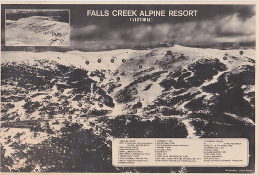 Falls Creek Resort Map - Photograph by Julian Newton Brown