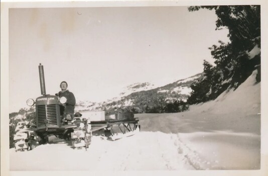 Cecil Dobson and the “Leaping Lina” crawler tractor.