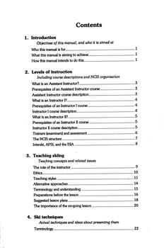 The Australian Nordic Ski Instructor Manual Contents 1