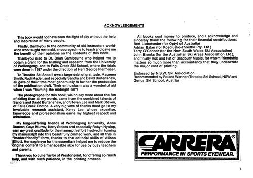 Teaching Young Children to Ski - Acknowledgements