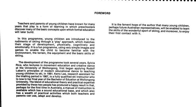 Teaching Young Children to Ski - Foreword