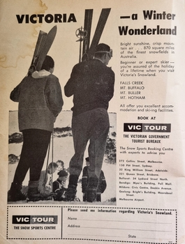  Advertisement for Victorian Snowfields in Australian Ski Year Book 1966