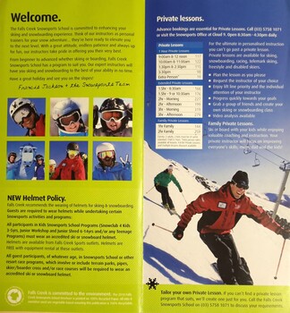 Falls Creek Snowsports School Information 2010 Welcome