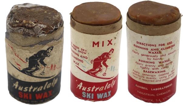 Australalp Ski Wax made by Danbril Laboratories, Elsternwick, Victoria