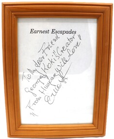 Earnest Escapades - framed autograph