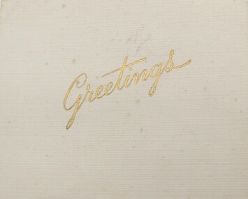 Front of Christmas card - Greetings