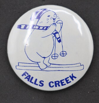 Falls Creek Skiing Wombat Badge representing Wombats Ramlbe