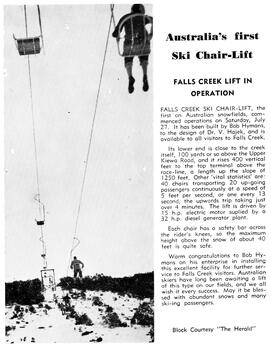 Australia's first Ski Chair-Lift