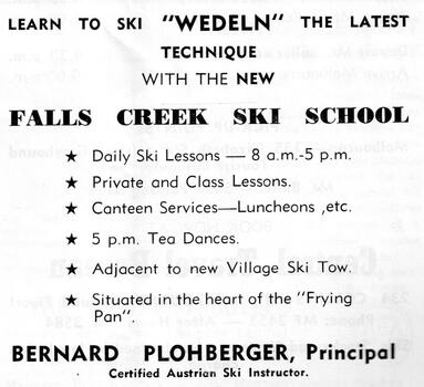 Falls Creek Ski School and Bernhard Plohberger