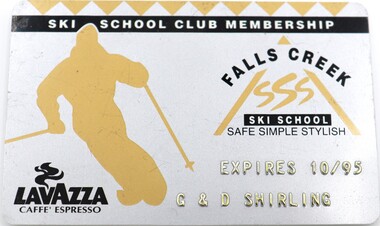 Falls Creek Ski School Club Membership Card 1995