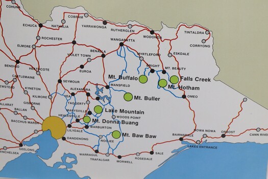 Map of the Victorian Alpine Region