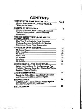 Alpine Safety Manual Contents Page