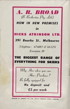 A Skier's Handbook - Back Cover