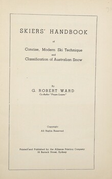 Skiers' Handbook - Title Page