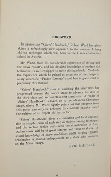 Skiers' Handbook Foreword by Eric McIllree