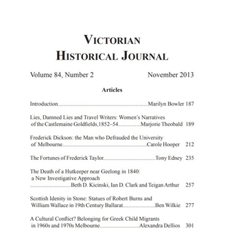 Contents Page  Articles Victorian Historical Journal