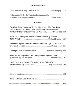 Contents Page Historical Notes and Reviews