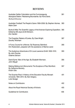 Contents page - Reviews