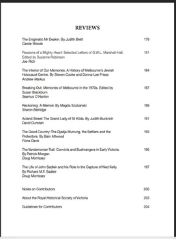 Contents page - Reviews
