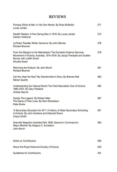 Contents Page - Reviews