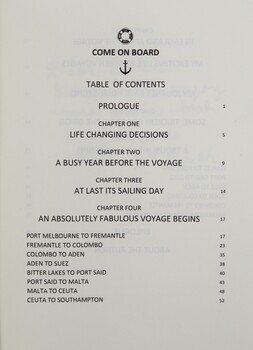 Come on Board - Table of Contents