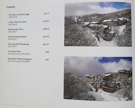 Astra Falls Creek - Contents page and images