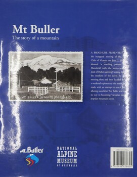 Back Cover featuring an early brochure of Mt Buller
