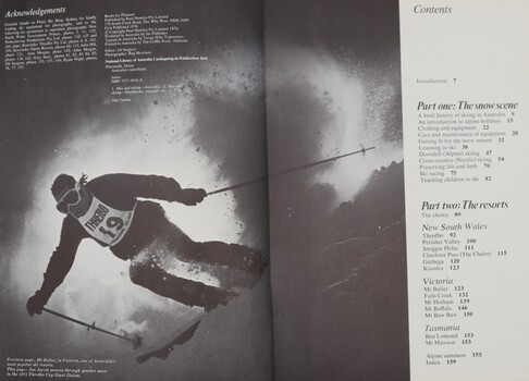 Contents Page featuring Jon Jervis at Thredbo 1975