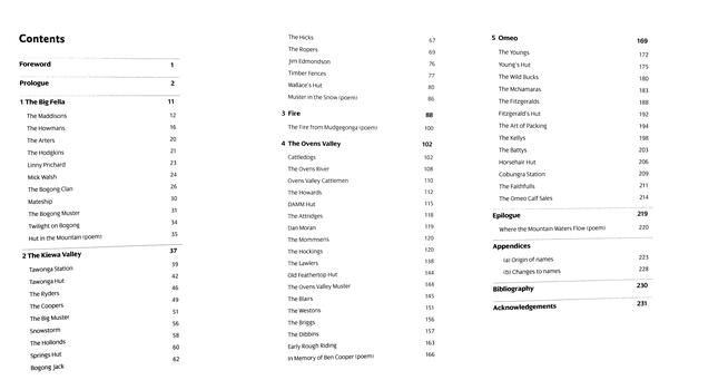 Cattlemen of the High Country - Contents