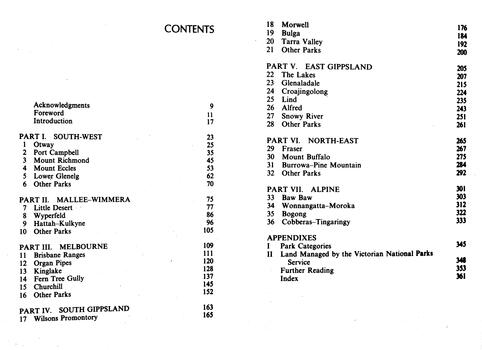 Field Guide - Contents page