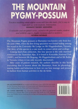 Mountain Pygmy Possum Back Cover