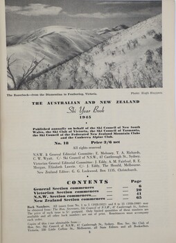 The Australian and New Zealand Ski Year Book - Title Page