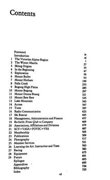 Skiing into History - Contents page