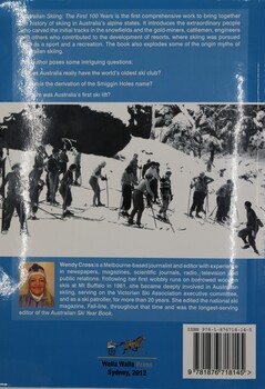 Australian Skiing: the First 100 Years - Back Cover